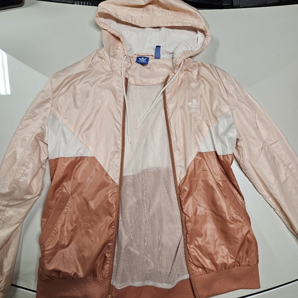 Adidas Peach and White Windbreaker - Picture 1 of 5